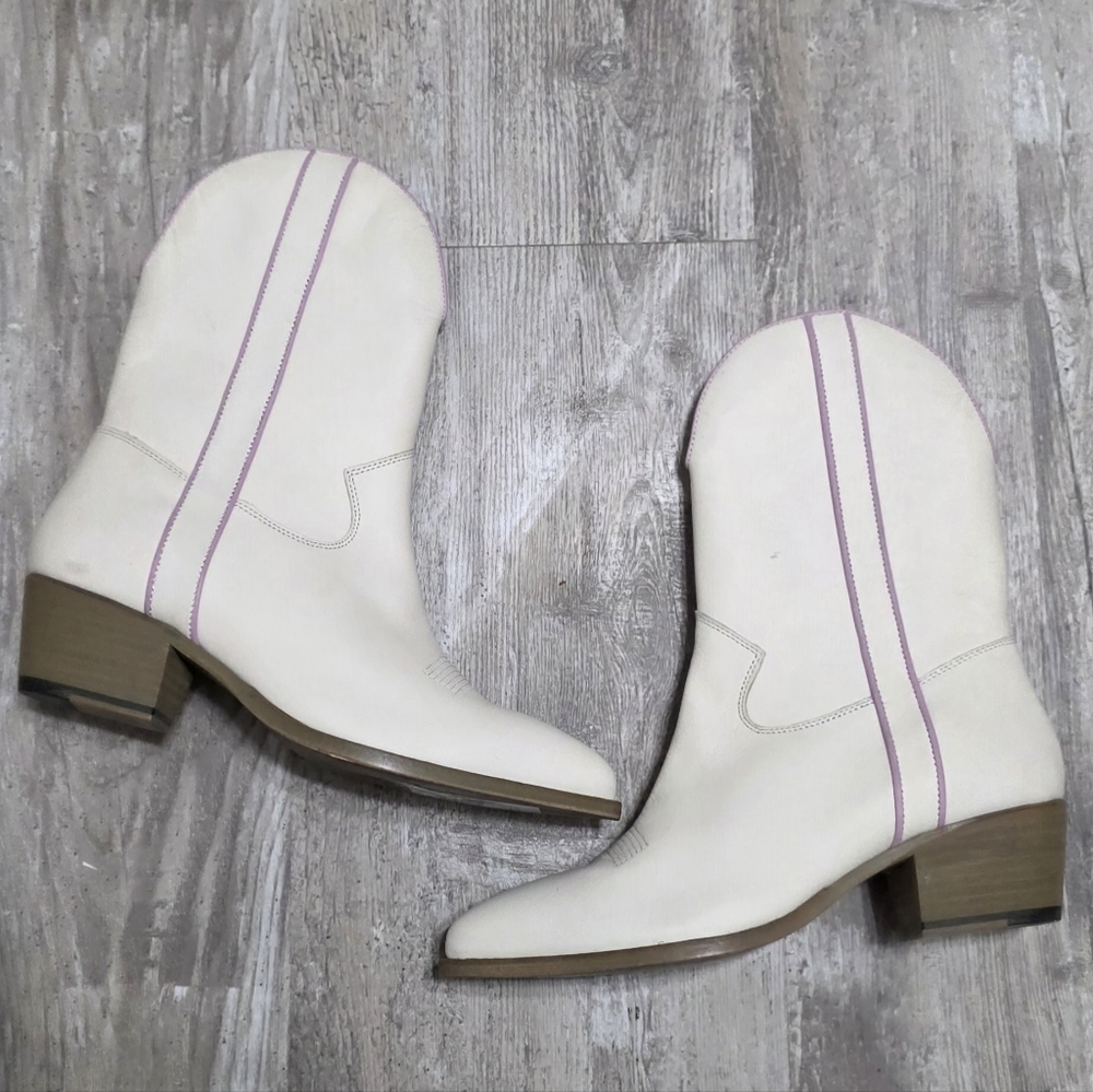 Free People Bordeline Western Cowboy Boots Stacked Heel Size 7.5 - Picture 7 of 14